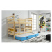 Dětská patrová postel s výsuvnou postelí ERYK 160x80 cm Modrá Borovice