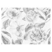 Yokodesign Tapeta Pivoňky a růže šedobílé Délka: 270 cm