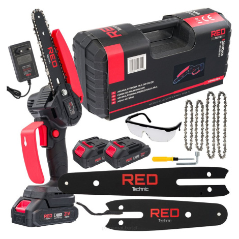 POWERMAT Ruční AKU řetězová pila 4"+6" 21V, 2x baterie RTMPA0064