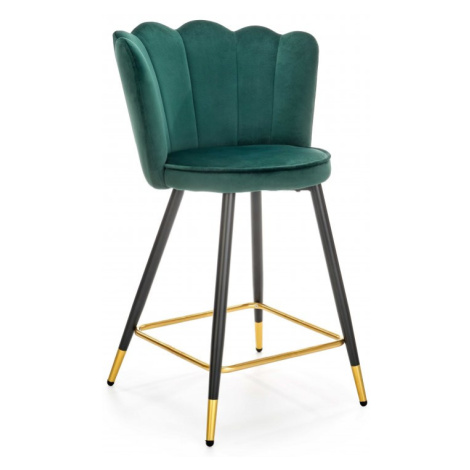 Barová židle GARDI — samet, tmavě zelená