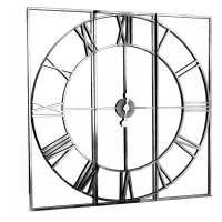 Estila Moderní designové nástěnné hodiny Celina ze skla a kovu stříbrné barvy 112cm