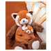 Plyšová panda s mláďátkem Red Panda Unicef Collection Doudou et Compagnie v dárkovém balení červ