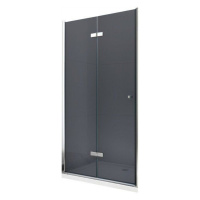 MEXEN LIMA skládací dveře 80x190 cm 6mm, chrom, grafit se stěnovým profilem 856-080-000-01-40