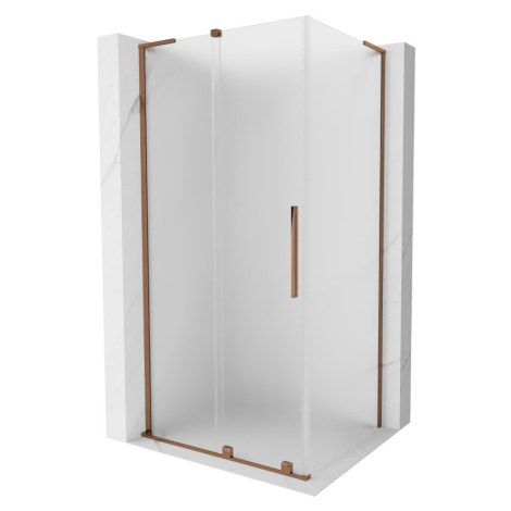 MEXEN/S Velar L sprchový kout, posuvné dveře 100 x 120, dekor, růžové zlato 871-100-120-33-60