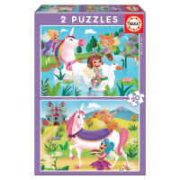 Dětské puzzle Jednorožec a Víla Educa 2 x 20 dílů od 4 let