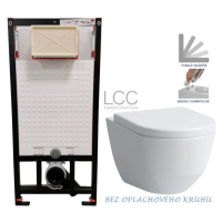 DEANTE Podomítkový rám, pro závěsné WC mísy bez tlačítka + WC LAUFEN PRO LCC RIMLESS + SEDÁTKO C