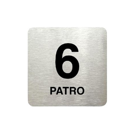 Accept Piktogram "6 patro" (80 × 80 mm) (stříbrná tabulka - černý tisk bez rámečku)