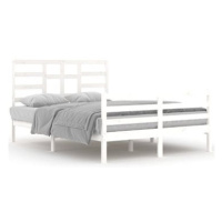 Rám postele bílý masivní dřevo 140 × 200 cm, 3105861