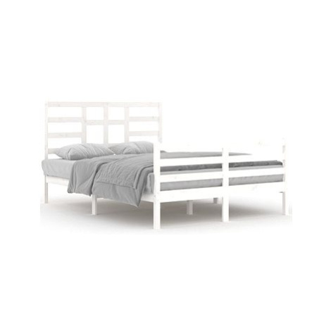 Rám postele bílý masivní dřevo 140 × 200 cm, 3105861 SHUMEE