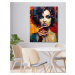 Obrazy na stěnu - Cílevědomá žena s vínem Rozměr: 40x50 cm, Rámování: vypnuté plátno na rám