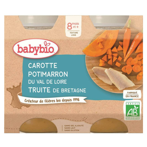 BABYBIO Menu Mrkev a dýně se pstruhem 2x200 g