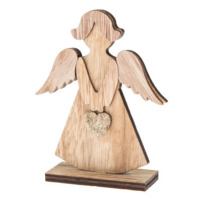 Dekorační soška dřevěný anděl, 13 cm