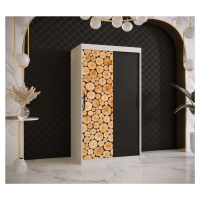 Šatní skříň Abi Sosna Barva korpusu: Bílá, Rozměry: 100 cm, Dveře: Sosna + černá