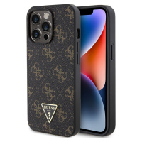 Guess PU Leather 4G Triangle Metal Logo kryt iPhone 13 Pro černý