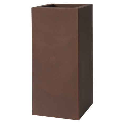 Plust - Designový květináč KUBE HIGH, 30 x 30 x 70 cm - hnědý