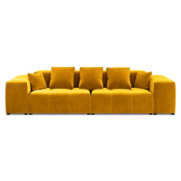 Žlutá sametová pohovka 320 cm Rome Velvet - Cosmopolitan Design