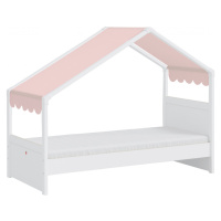 Domečková postel se stříškou fairy i - bílá/růžová
