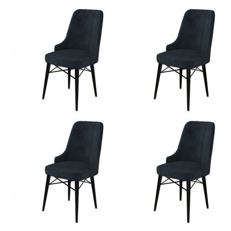 Sada jídelních židlí Pare Anthracite and Black, 4 ks Hanah Home