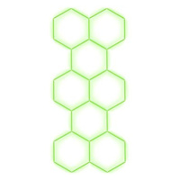 Escape6 Kompletní LED hexagonové svítidlo zelené, rozměr 8 elementů 166 × 386 cm