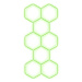 Escape6 Kompletní LED hexagonové svítidlo zelené, rozměr 8 elementů 166 × 386 cm