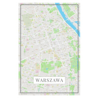 Mapa Warszawa color, 26.7 × 40 cm