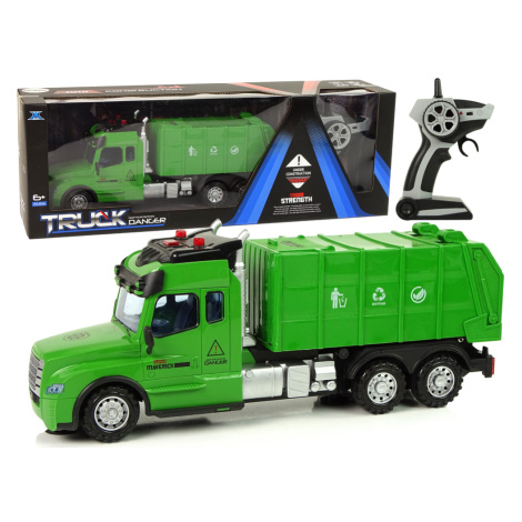 mamido  Popelářský Kamion na dálkové ovládání se zvuky a světly zelený RC