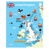 Ilustrace United Kingdom Map, drmakkoy, 30 × 40 cm