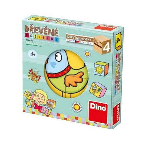 Kostičky pro nejmenší 4 kostky Dino