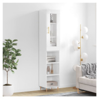 vidaXL Skříň highboard bílá s vysokým leskem 34,5x34x180 cm kompozit