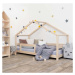 Dřevěná dětská postel domeček s bočnicí Benlemi Lucky, 90 x 200 cm