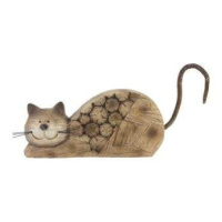 Dřevěná dekorace kočka kulatina 21,5cm