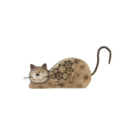 Dřevěná dekorace kočka kulatina 21,5cm Morex