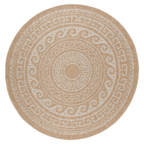 Ayyildiz, Kusový koberec Comilla 887 Beige kruh, 160x160 (průměr) kruh, béžová, chodba / předsíň