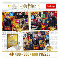 Trefl Puzzle Harry Potter: Ron, Hermiona a Harry 400 + 500 + 600 dílků - Trefl