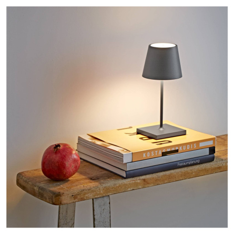 Sigor Nuindie mini LED dobíjecí stolní lampa, kulatá, USB-C, grafitově šedá
