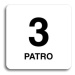 Accept Piktogram "3 patro" (80 × 80 mm) (bílá tabulka - černý tisk bez rámečku)