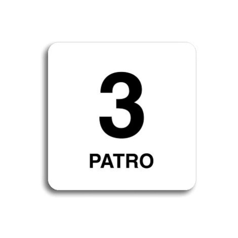 Accept Piktogram "3 patro" (80 × 80 mm) (bílá tabulka - černý tisk bez rámečku)