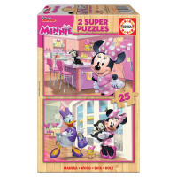 Educa dřevěné puzzle pro děti Minnie Happy Helpers 2x25 dílů 17625