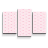 Obraz - 3-dílný Růžové puntíky - 75x50 cm