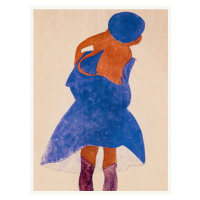 Obrazová reprodukce Girl in a Blue Coat, Egon Schiele, 30 × 40 cm