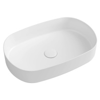 Isvea INFINITY OVAL keramické umyvadlo na desku, 55x36cm, bílá