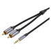 Kabel 2xRCA cable (Cinch) jack to 3.5mm Vention BCNBI 3m (grey)