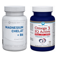 Magnesium Chelát+B6 cps.60+Omega 3 IQ tob.100