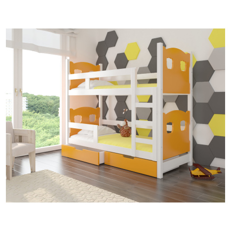 ArtAdr Dětská patrová postel MARABA Barva: Bílá / oranžová