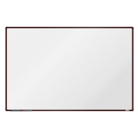boardOK Bílá magnetická tabule s emailovým povrchem 180 × 120 cm, hnědý rám