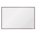 boardOK Bílá magnetická tabule s emailovým povrchem 180 × 120 cm, hnědý rám