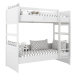 BAMI Bílá patrová postel se dvěma lůžky SIMONE se žebříkem a policí 90x200 cm Zvolte šuplík: Dvo