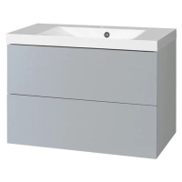MEREO Aira, koupelnová skříňka s umyvadlem z litého mramoru 81 cm, šedá CN731M