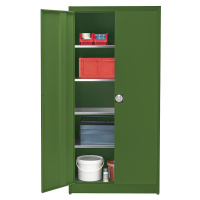 mauser Skladová skříň, v x š 1950 x 950 mm, hloubka 420 mm, plášť a dveře rezedově zelená