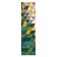 Flair Rugs koberce Ručně všívaný běhoun Illusion Prism Green/Multi - 60x230 cm